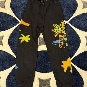 Palm Angles Cartoon Palm Trees Black Sweatpants Mens Large